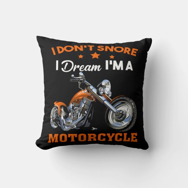 Coussin Je ne ronfle pas Je rêve Je suis une moto (Recto)