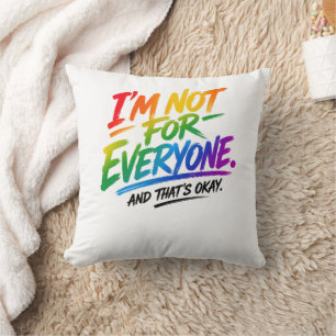 Coussin Je ne suis pas pour tout le monde – Lettrage arc-e