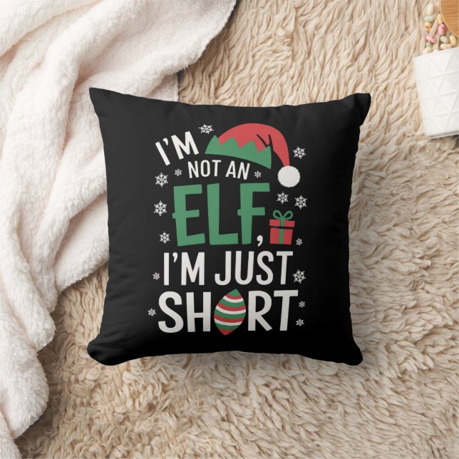 Coussin Je ne suis pas un elfe juste petit Noël drôle Xmas (Couverture)