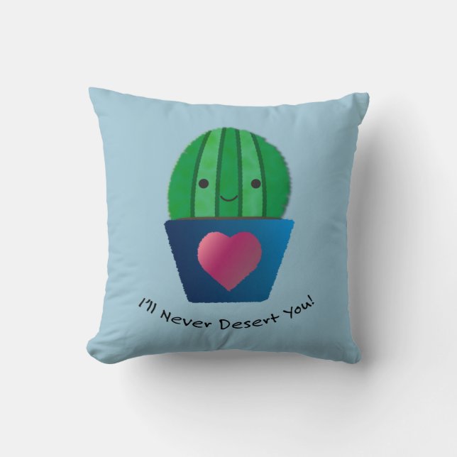 Coussin Je ne te désert jamais Cactus (Recto)