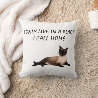 Coussin Je ne vis que dans un endroit que j'appelle chez m