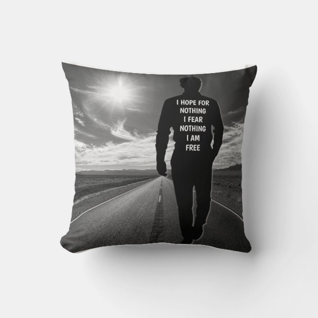Coussin Je n'espère rien de citations motivantes (Recto)