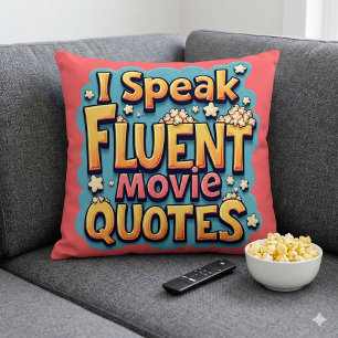 Coussin Je parle couramment les citations de films rétro p