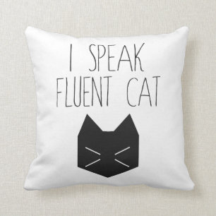 Coussin Je parle le chat fluide - citation drôle