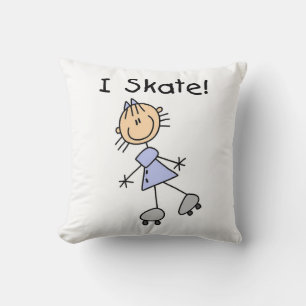 Coussin Je patine Fille Patineuse à roulettes