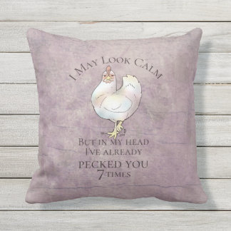 Coussin "Je peux sembler" le poulet calme