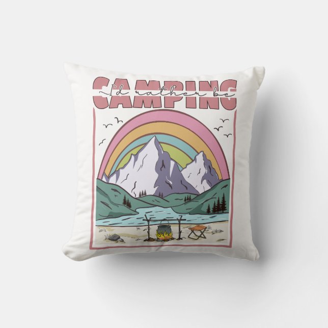 Coussin Je préfère être en camping (Recto)