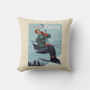 Coussin Je préfère skier Imprimer