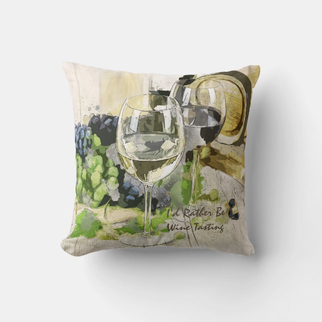 Coussin Je Préférerais Être Une Dégustation De Vins. Amate (Recto)