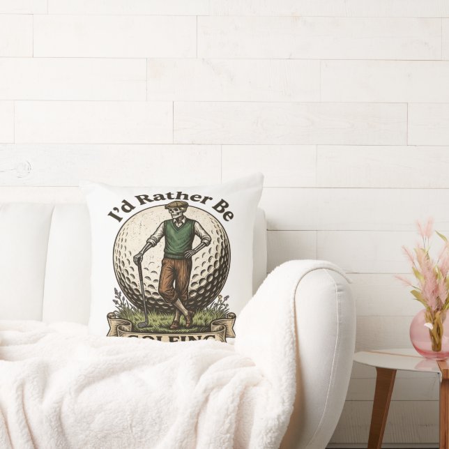 Coussin Je préférerais jouer au golf  (Canapé)
