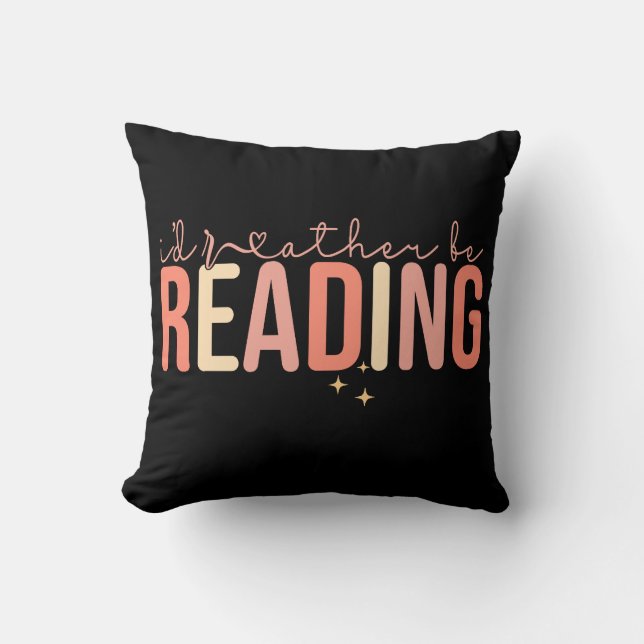 Coussin Je préférerais lire (Recto)
