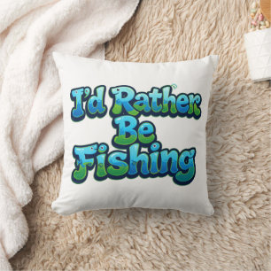 Coussin Je préférerais pêcher Mignon petit poisson