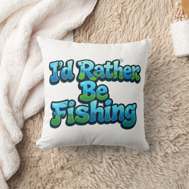 Coussin Je préférerais pêcher Mignon petit poisson (Couverture)