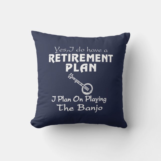 Coussin Je prévois sur jouer le banjo ! (Recto)