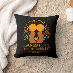 Coussin Je soutiens BLACK MATERNAL SANTÉ SENSIBILISATION M