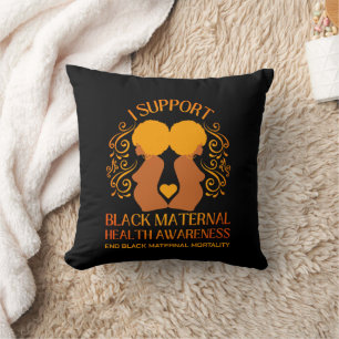 Coussin Je soutiens BLACK MATERNAL SANTÉ SENSIBILISATION M