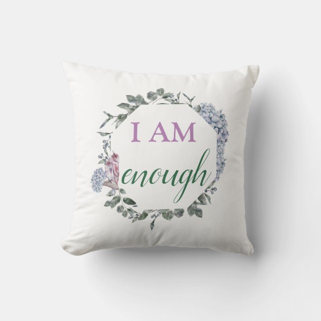 Coussin Je Suis Assez Inspirant Affirmation (Recto)