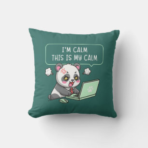 Coussin Je suis calme, c'est mon calme - Humour de bureau