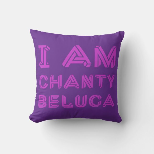 Coussin Je Suis Chanty Beluga Illusion Optique Géométrique (Recto)