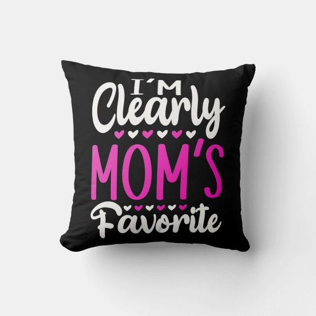 Coussin Je suis clairement le favori de maman (Recto)