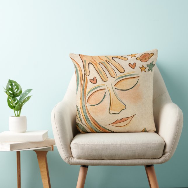 Coussin JE SUIS CRÉÉ – Main de la vie (Chaise)
