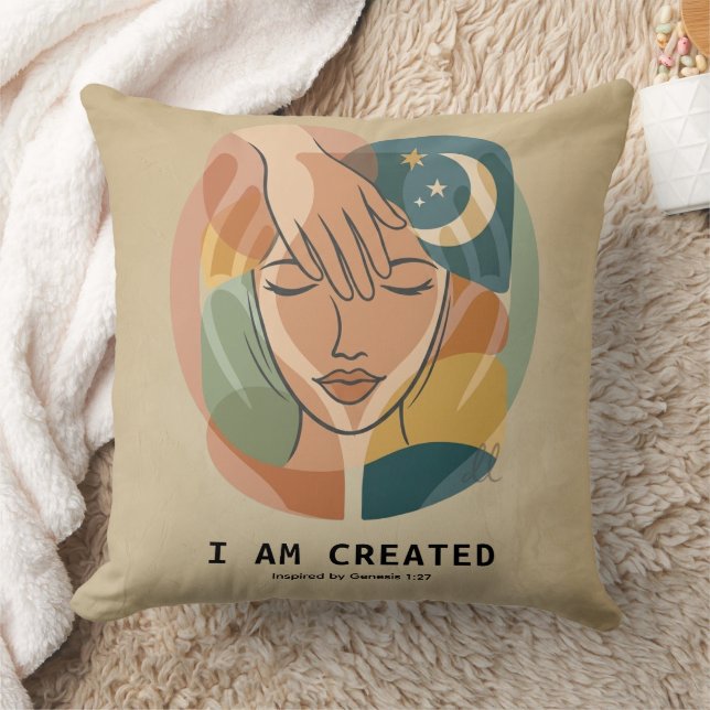 Coussin Je Suis Créé - Main du Créateur (Couverture)