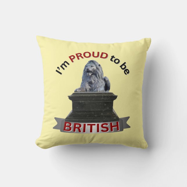 Coussin Je suis fier d'être britannique (Recto)
