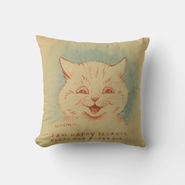 Coussin Je Suis Heureux Parce Que Tout Le Monde M'Aime (Gi (Recto)