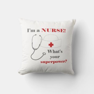 Coussin Je suis infirmier, quelle est votre superpuissance