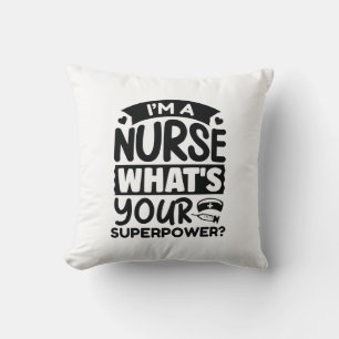 Coussin Je suis infirmière Quelle est votre superpuissance