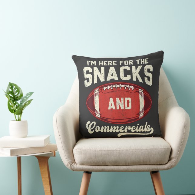 Coussin Je suis là pour les snacks et les publicités de fo (Chaise)