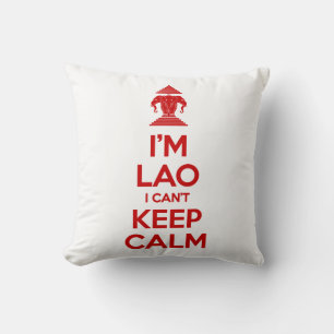Coussin Je suis Lao Je ne peux pas rester calme