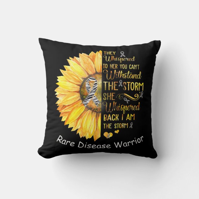 Coussin Je suis le guerrier de la maladie rare de tempête  (Recto)