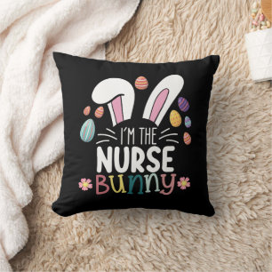 Coussin Je suis l'infirmière Bunny à la recherche de Pâque