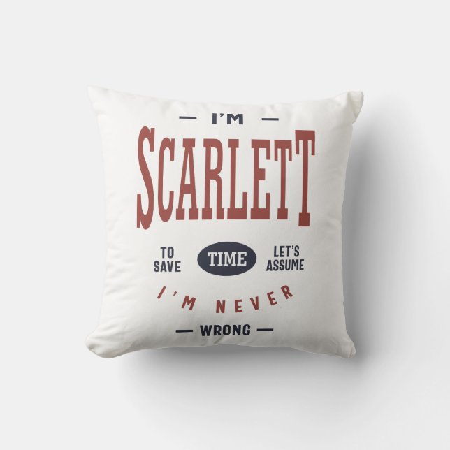 Coussin Je suis Scarlett (Recto)