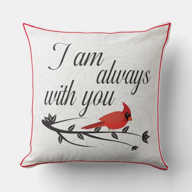Coussin Je suis toujours avec vous - Red Cardinal Memorial (Recto)