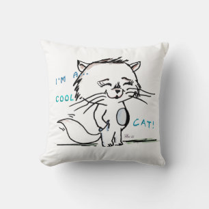 Coussin Je suis un dessin animé de chat cool