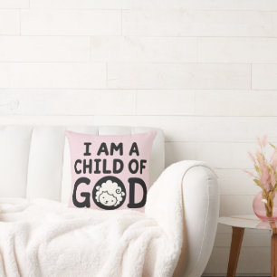 Coussin JE SUIS UN ENFANT DE DIEU   Cadeau de Baby Shower 
