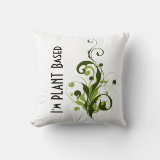Coussin Je suis un message végétarien ou végétarien basé s