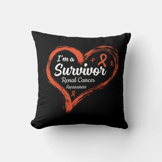Coussin Je Suis Un Survivant Conscience Du Cancer Du Renal (Recto)
