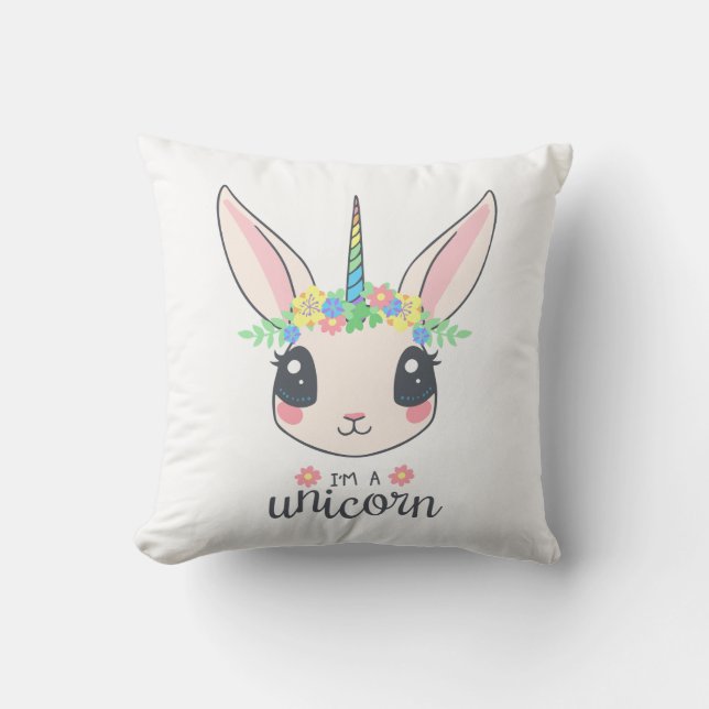 Coussin Je suis une licorne (Recto)