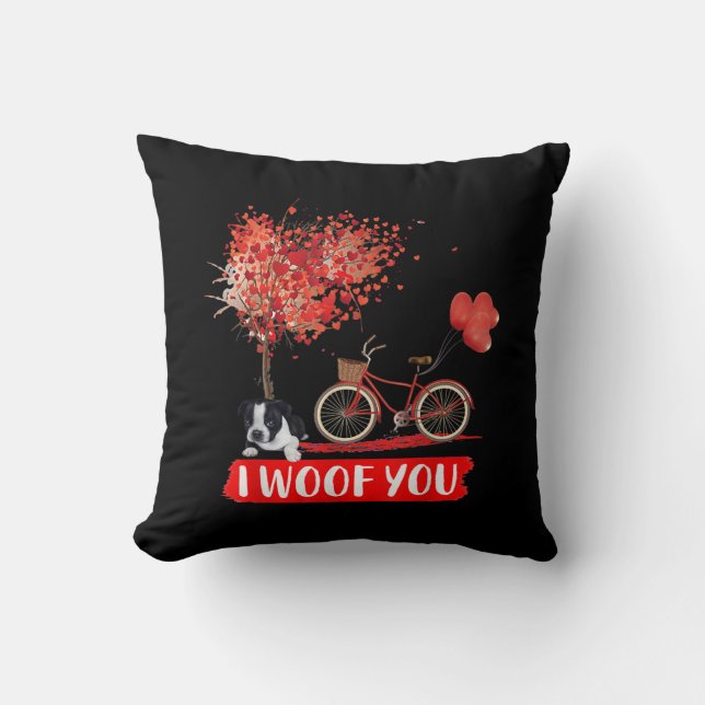 Coussin Je suis Woof You. Venin de Boston (Recto)