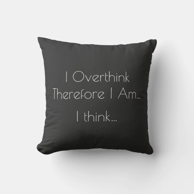 Coussin Je suranalyse donc je suis - Drôle Descartes (Recto)