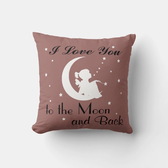 Coussin Je t'aime à la lune et au dos - carreau (Recto)