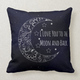 Coussin Je t'aime à la lune et au retour
