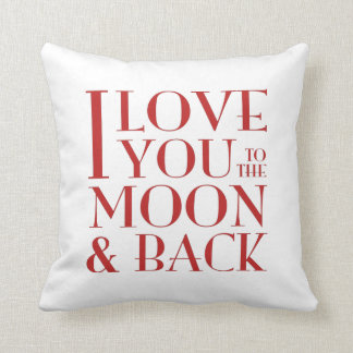 Coussin Je t'aime au blanc de lune et de dos