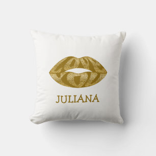 Coussin Je t'aime avec des lettres de parties scintillant 