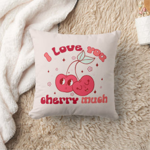 Coussin Je T'Aime Beaucoup Cherry   Cute & Punny Cherry