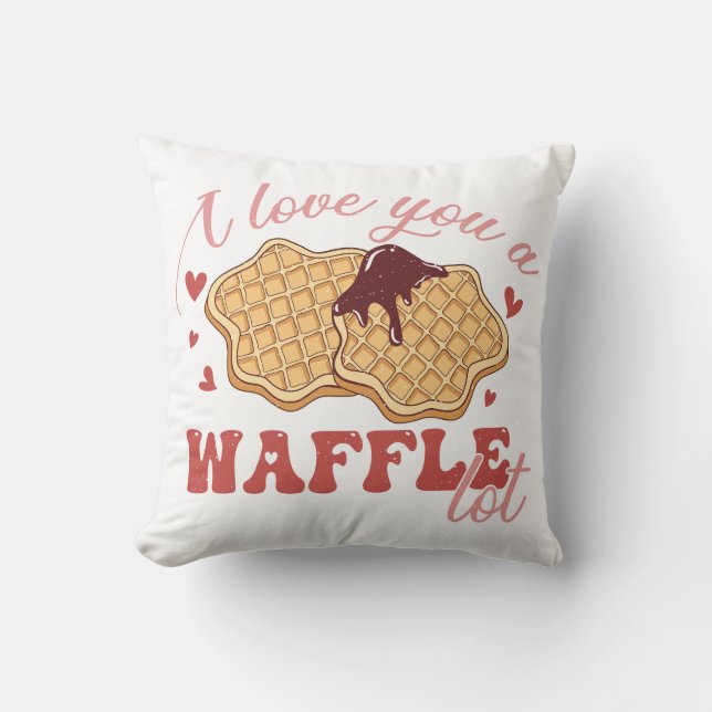 Coussin Je T'Aime Beaucoup De gaufre (Recto)