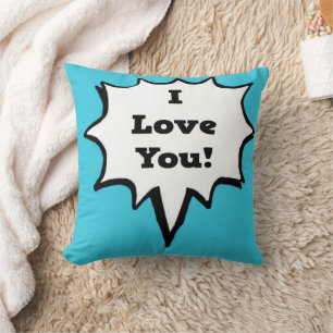 Coussin Je t'aime Bulle de Bande Dessinée